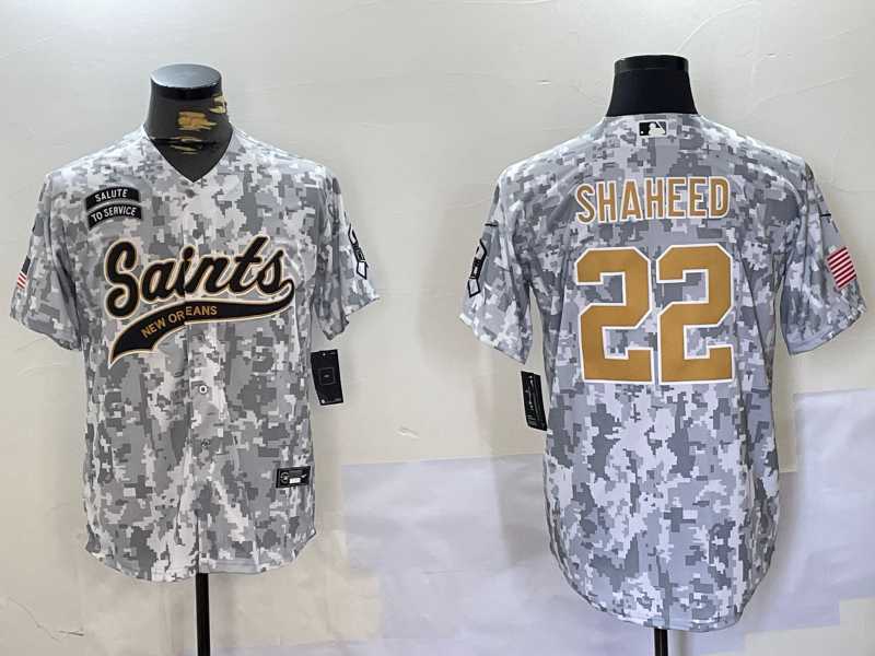 Mens New Orleans Saints #22 Rashid Shaheed Arctic Camo 2024 Salute to Service Stitched Baseball Jersey->new orleans saints->NFL Jersey